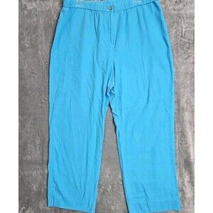 Pendleton Blue Linen Blend Women's 16W Wide Leg Trouser Pants